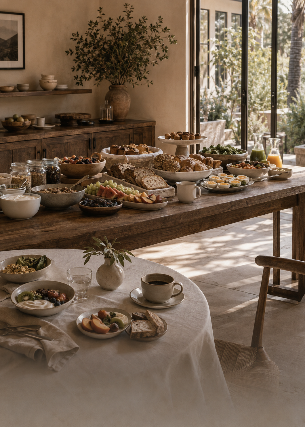 Hotel breakfast table