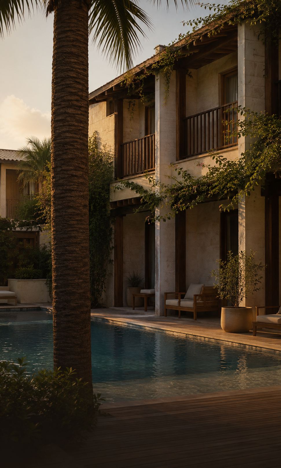 Boutique hotel and pool